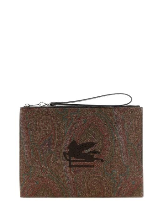 Etro Brown 'essential Arnica' Clutch for men