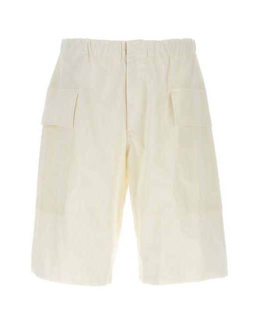 Jil Sander White '94' Bermuda Shorts for men