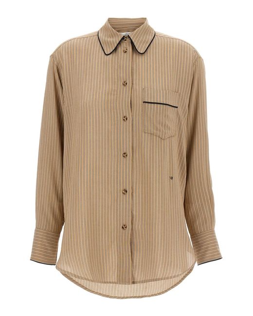 Victoria Beckham Natural 'piping Detail Pyjama' Shirt