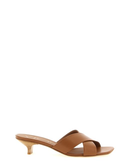 Vicini Brown Leather Mules