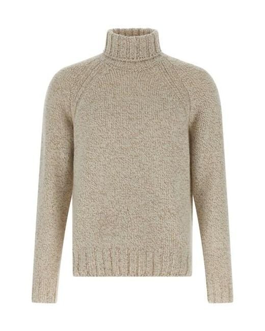 Zegna Natural Cashmere Turtleneck Sweater for men