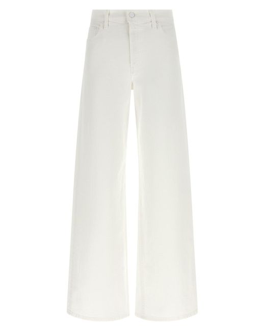 Mother White 'the Rerun Zip Sneak' Jeans