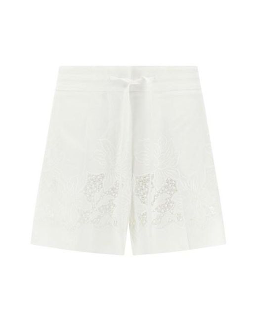 P.A.R.O.S.H. White 'cioccolato' Shorts