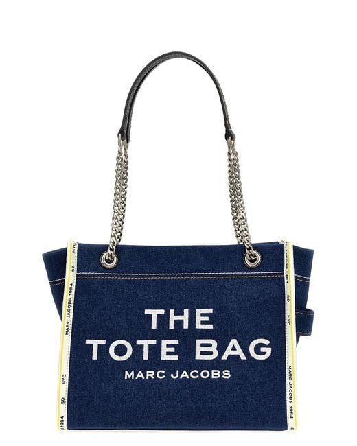 Marc Jacobs Blue 'the Denim Chain Medium Tote' Shoulder Bag