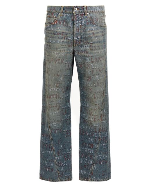 Lanvin Jeans Mit Logodruck in Gray für Herren