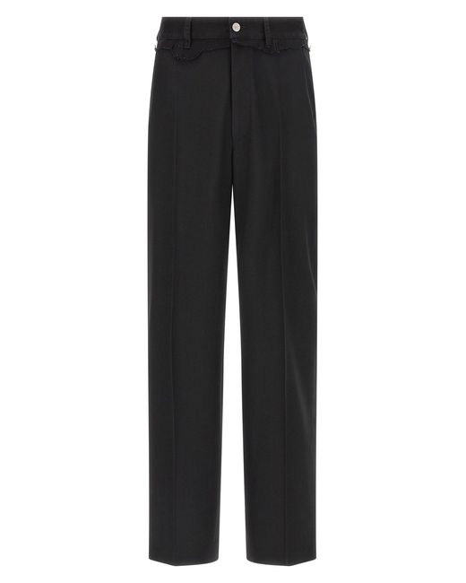 MM6 by Maison Margiela Black Denim Insert Pants for men