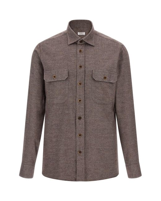 Borriello Brown Flannel Shirt for men