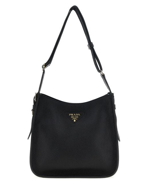 Prada Black 'Hobo' Crossbody Bag