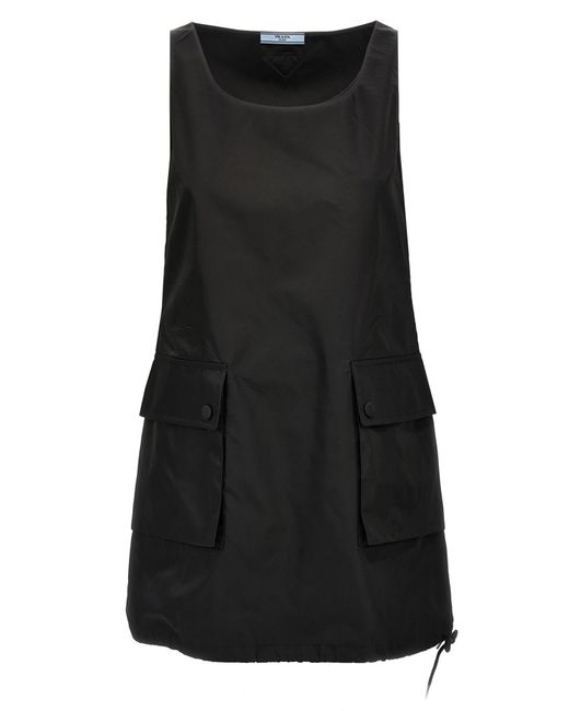 Prada Black Re-Nylon Mini Dress