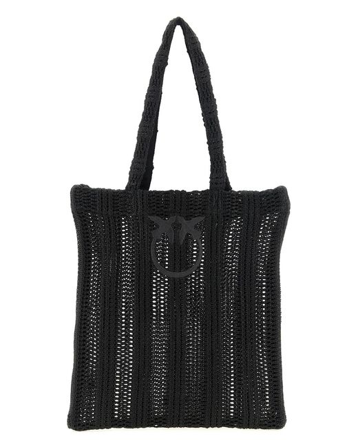 Pinko Black Medium 'Easy Tote' Shopping Bag