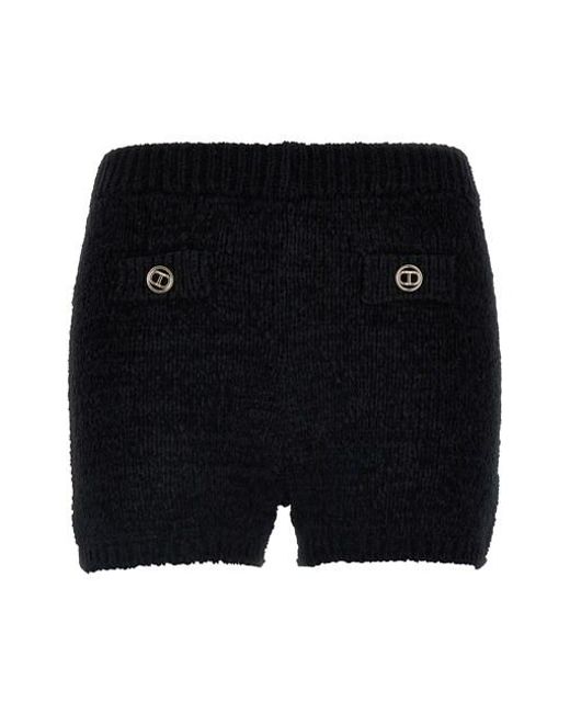 Short 'Oval T' di Twinset in Black