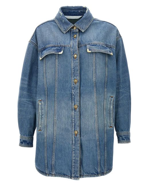 Palm Angels Blue 'washed Logo' Jacket