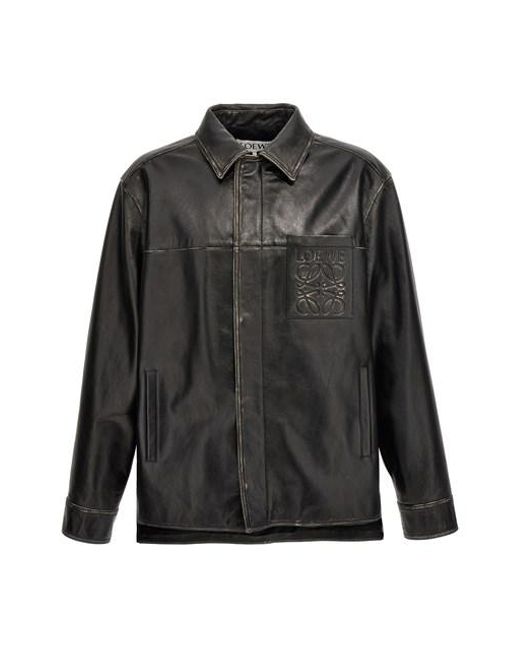 Loewe Black Nappa Shirt-jacket With Anagram for men