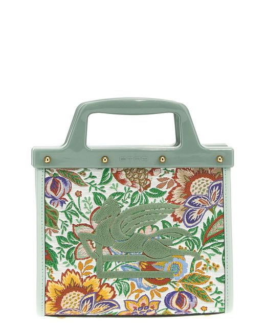 Etro Green 'love Trotter' Small Shopping Bag