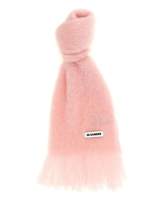 Jil Sander Pink Mohair Scarf