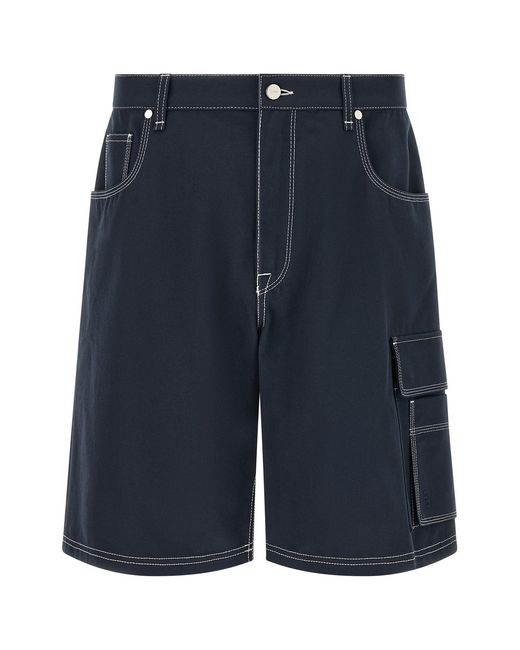 Fendi Blue Bermuda Cargo Canvas Shorts for men