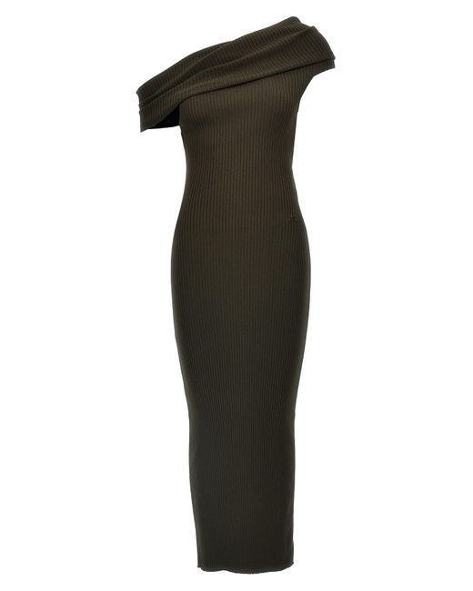 Courreges Black 'Twist Rib Knit Long' Dress