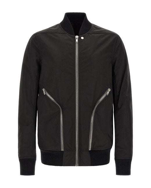 Rick Owens Black 'heizer Flight' Bomber Jacket for men