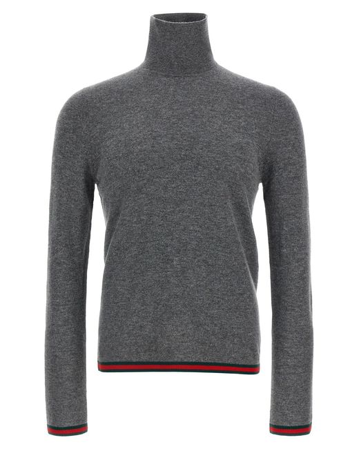 Gucci Gray Web Ribbon Mesh for men