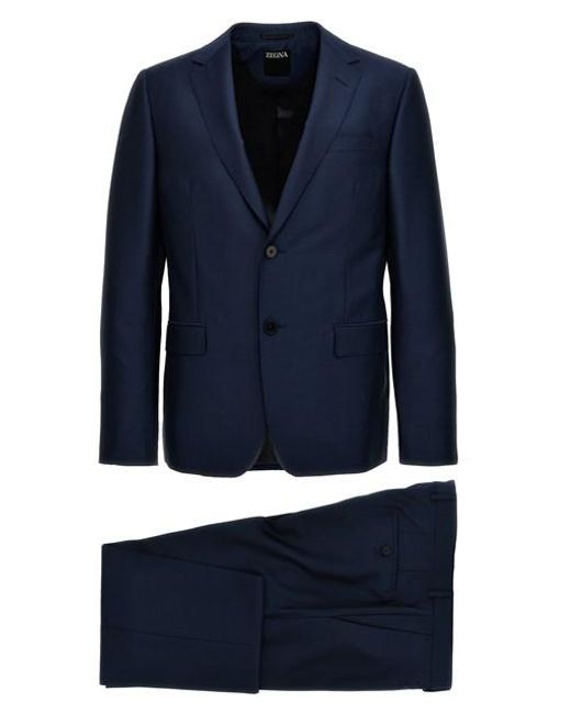 Zegna Blue Wool And Mohair Dress for men