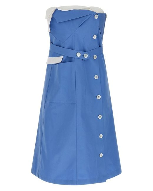 Miu Miu Blue Deconstructed Mini Dress