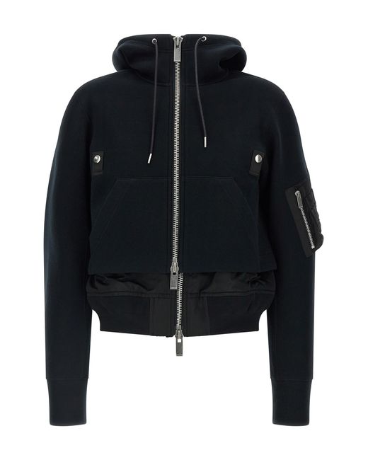 Sacai Black 'sponge' Bomber Jacket