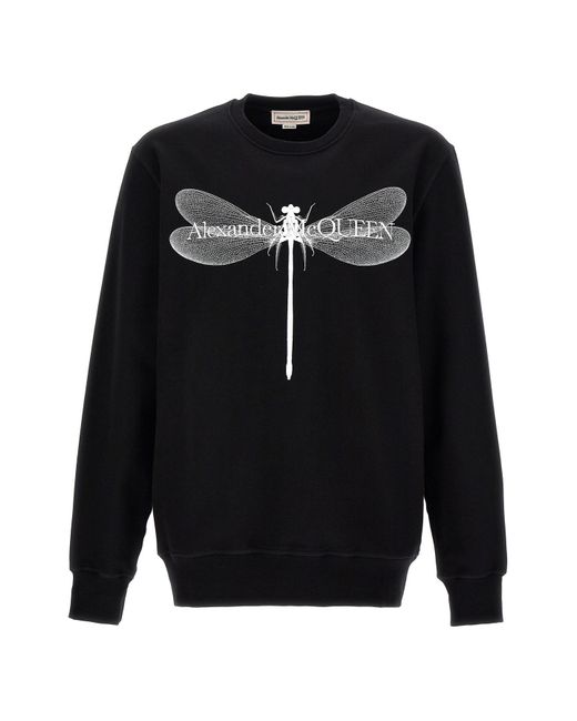 Alexander McQueen Black Logo Print Sweatshirt for men