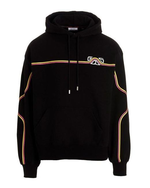 Felpa con cappuccio 'Waved Logo' di Gcds in Black da Uomo