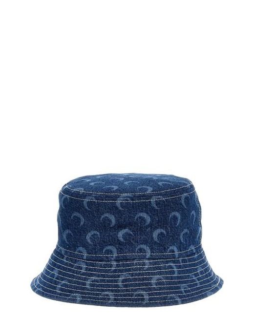 MARINE SERRE Blue 'regenerated Deadstock Denim' Bucket Hat for men