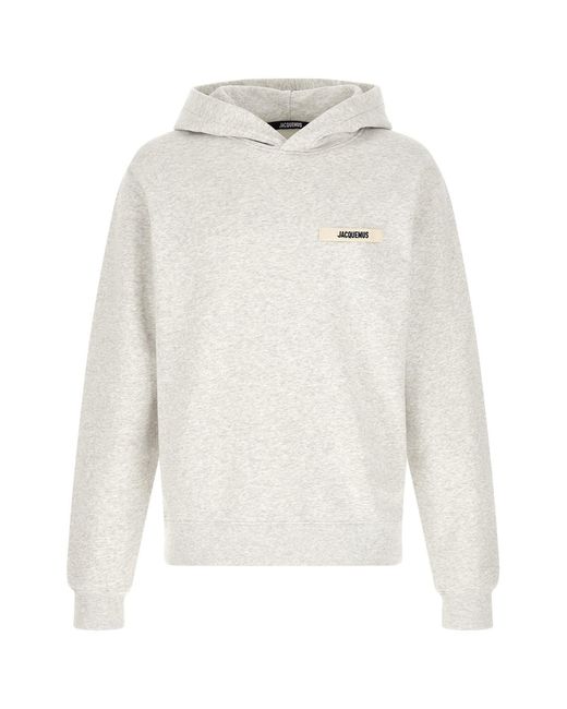 Jacquemus White 'le Hoodie Gros-grain' Hoodie for men