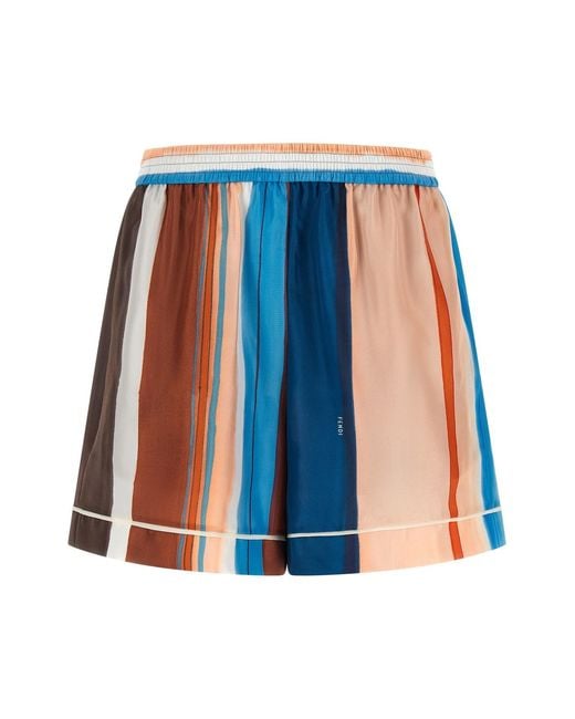 Fendi Blue 'venetian Stripes' Shorts