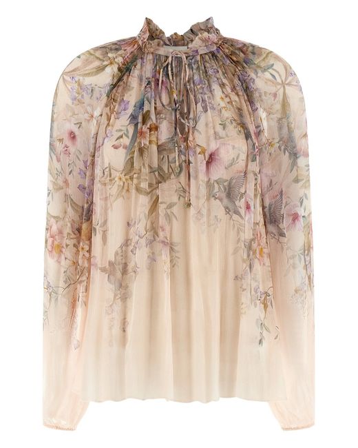 Zimmermann Natural 'billow Rebellion' Blouse