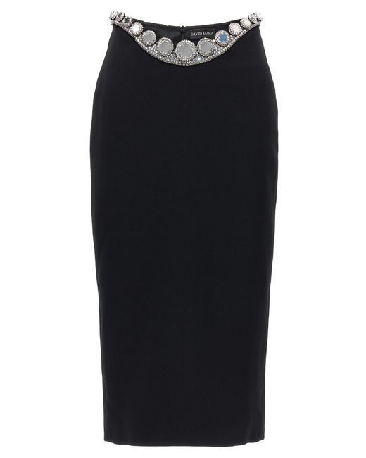 David Koma Black 'Puffer Circle Embroidery' Skirt