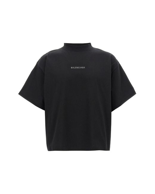 Balenciaga Black T-Shirt " Back Strass"