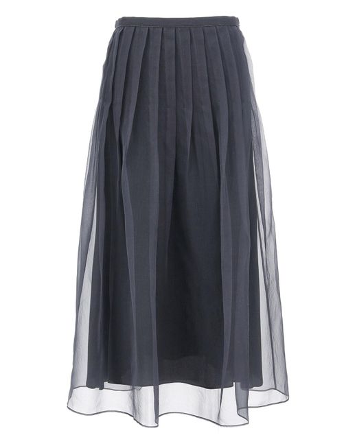 Brunello Cucinelli Blue Tulle Skirt