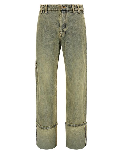 Entire studios Green 'cuff Surface Wave' Jeans