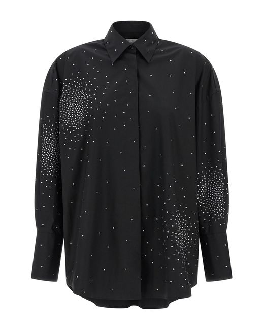 GIUSEPPE DI MORABITO Black Rhinestone Shirt