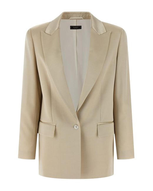 Peserico Natural Blazer Aus Satin