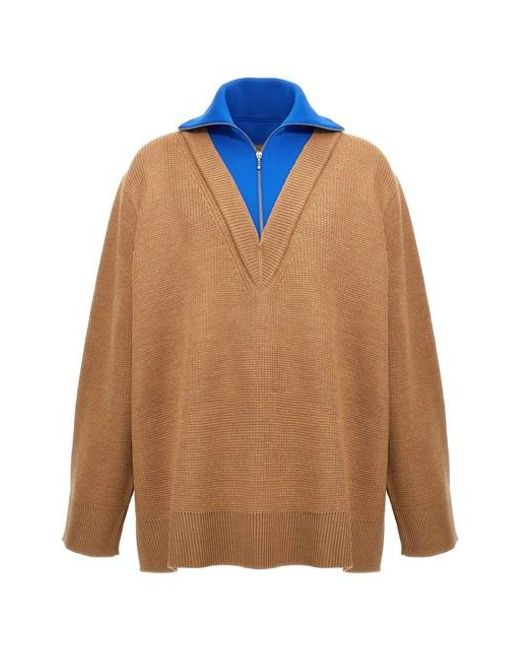 Jil Sander Orange Half Zip Sweater for men