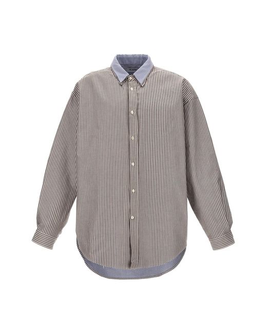 Hed Mayner Gray 'pinstripe Oxford' Shirt for men