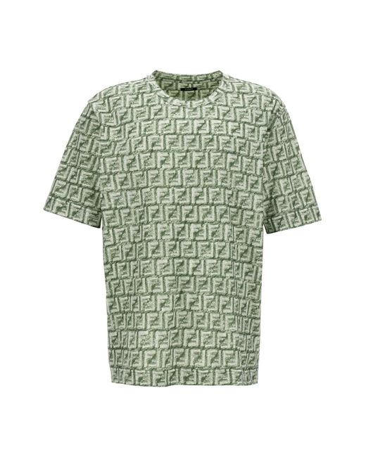 Fendi Green 'ff' T-shirt for men