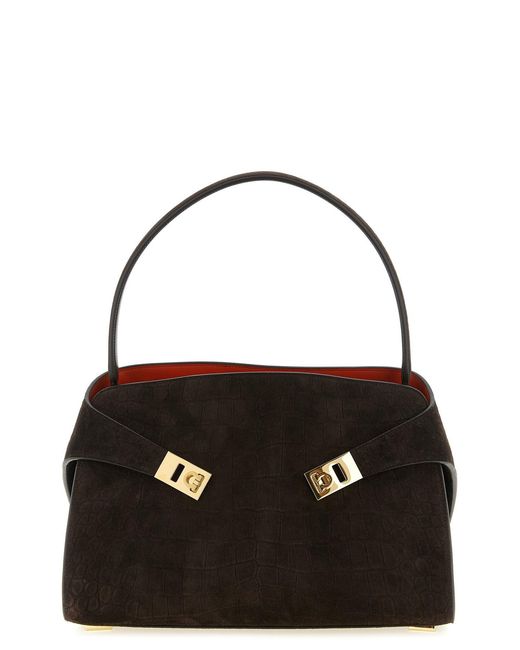 Ferragamo Black 'hug Soft (m)' Shoulder Bag