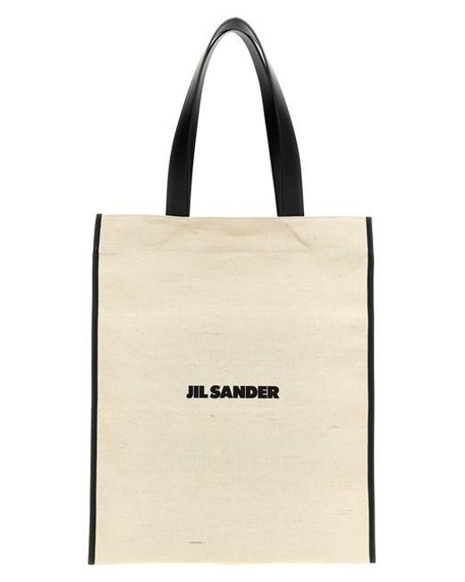 Flat Tote Bianco/Nero di Jil Sander in Natural da Uomo