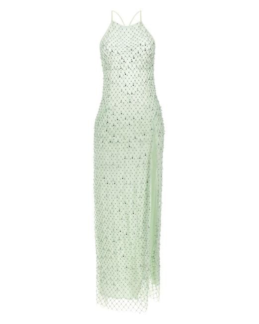 Elisabetta Franchi Green Crystal 'red Carpet' Dress