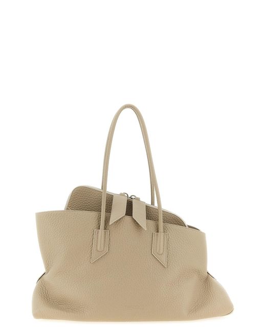 The Attico Natural 'la Passeggiata Medium' Shoulder Bag