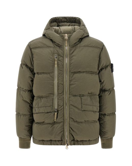 Stone Island Metall-Nylon-Daunenjacke in Green für Herren