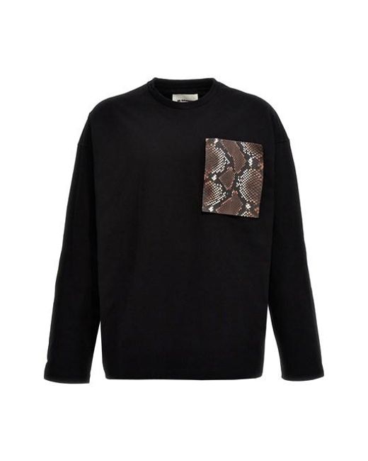Jil Sander Black 'phyton Pocket' T-shirt for men