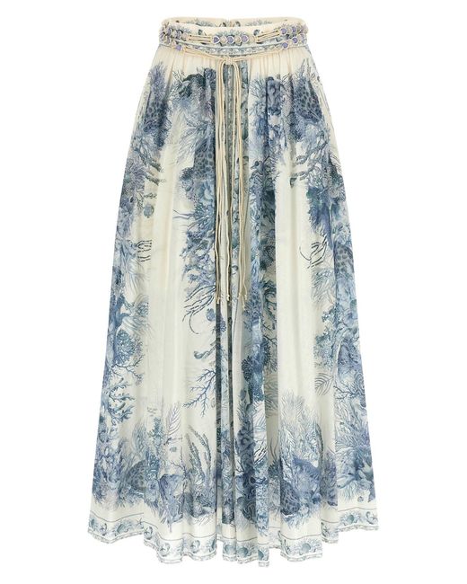 Zimmermann Blue Wanderlust Skirt