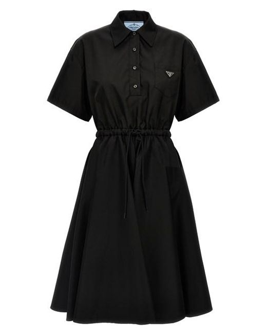 Abito Re-Nylon midi di Prada in Black