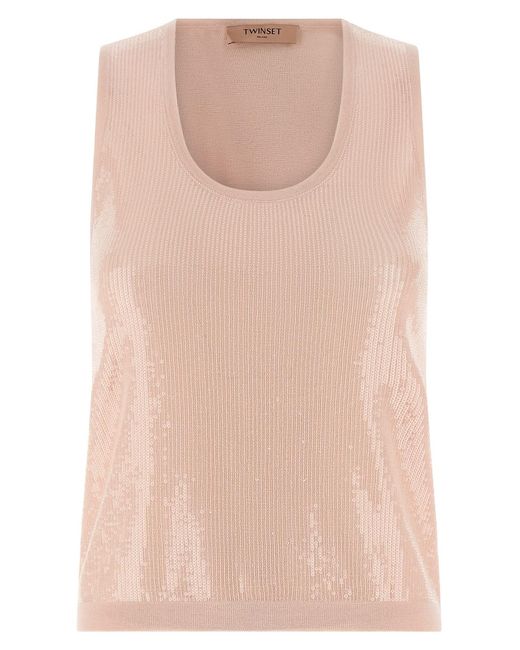 Twinset Pink Sequin Top